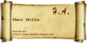 Henz Anita névjegykártya